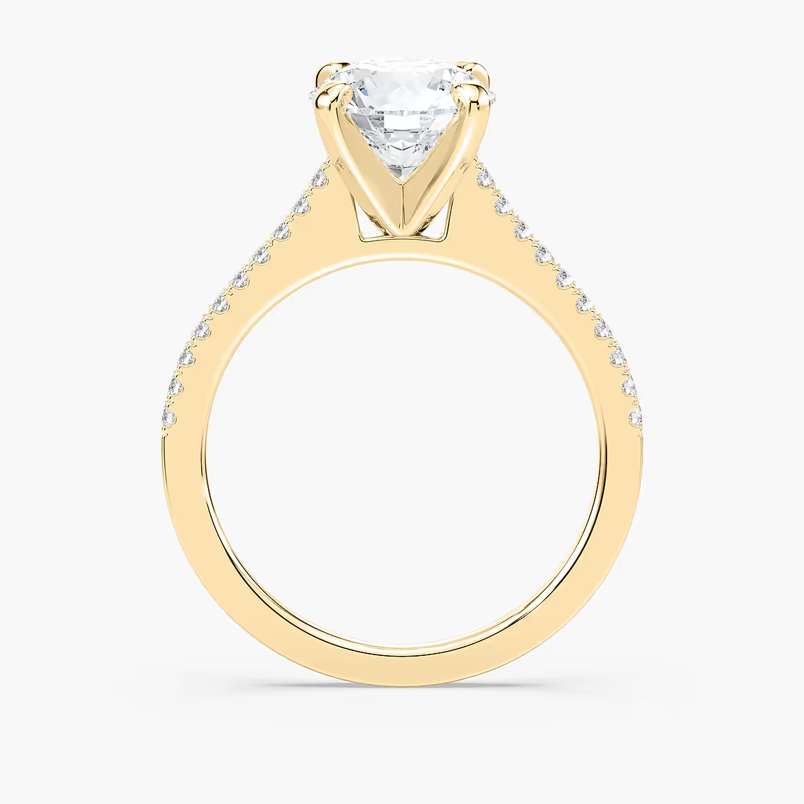 Pavé Set Round Cut Engagement Ring