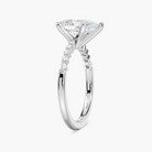 Pear Shaped Shared Prong Side Stone Engagement Ring