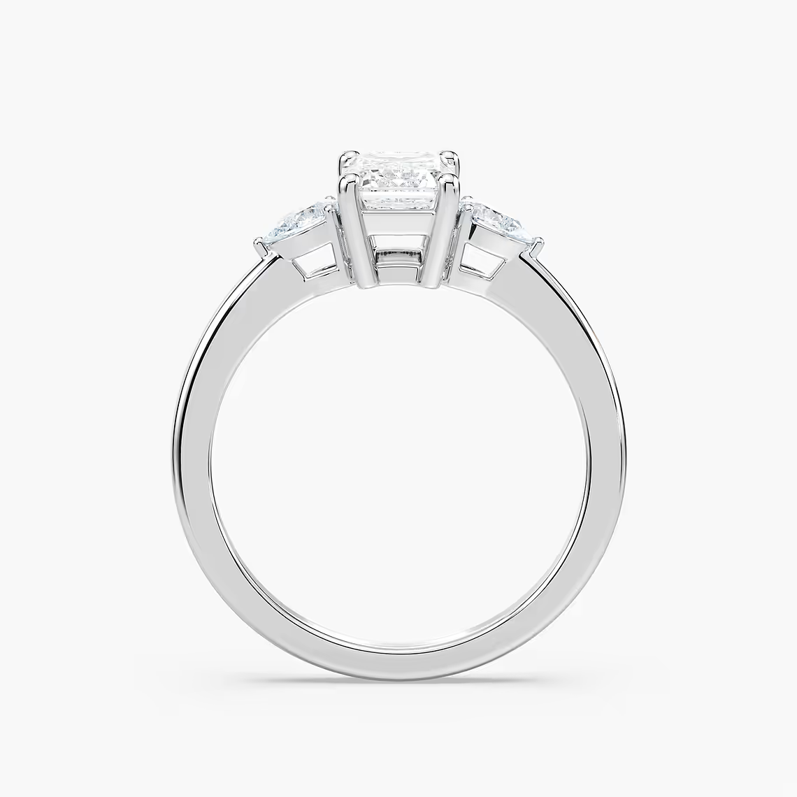 Emerald Cut Three Stone Engagement Ring