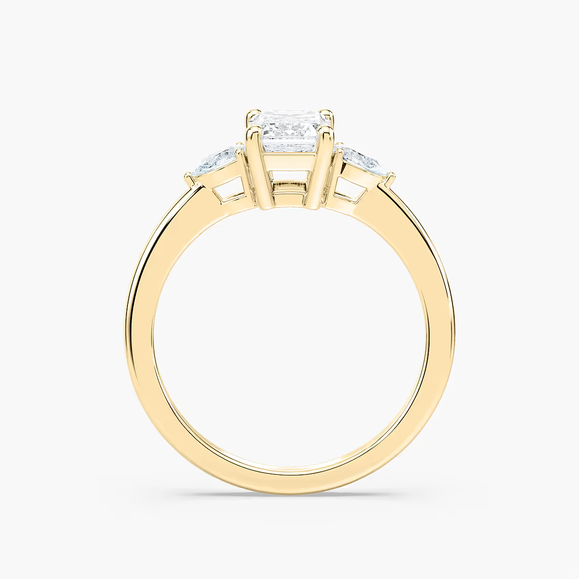 Emerald Cut Three Stone Engagement Ring