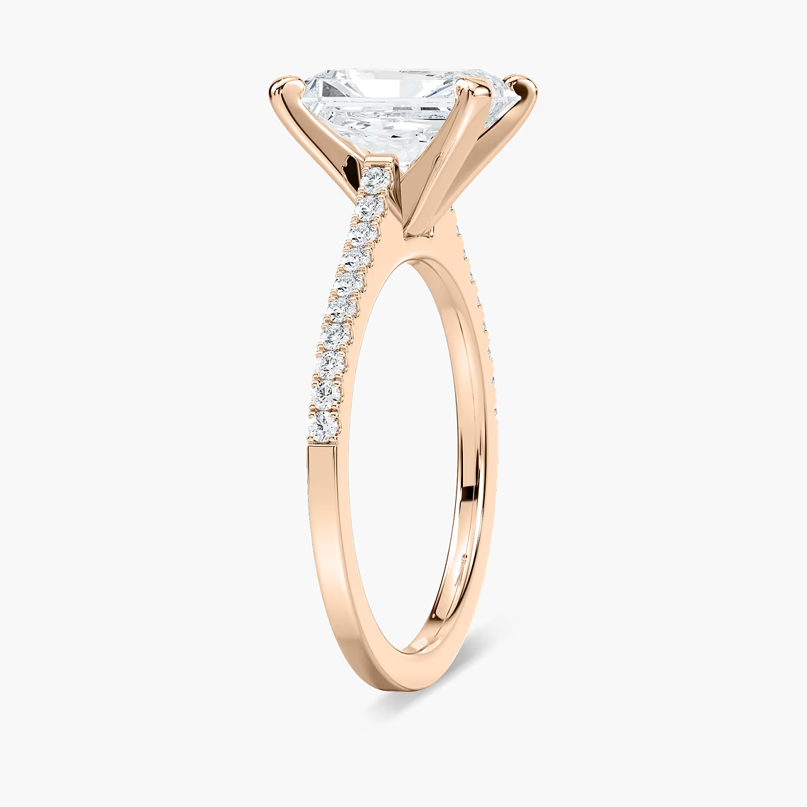 Pavé Set Radiant Cut Engagement Ring