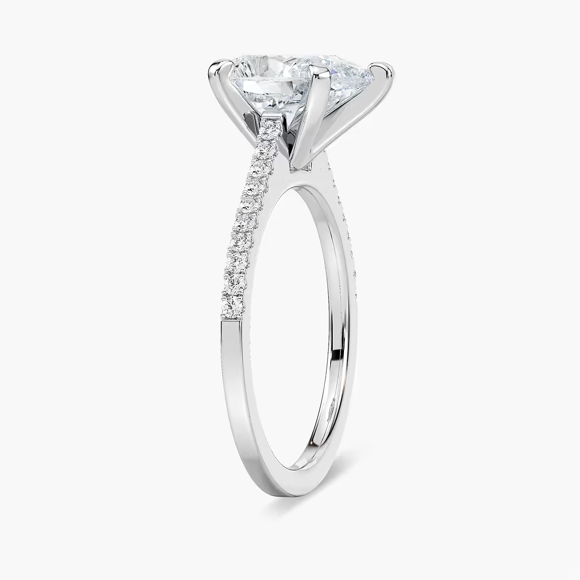 Pavé Set Pear Cut Engagement Ring