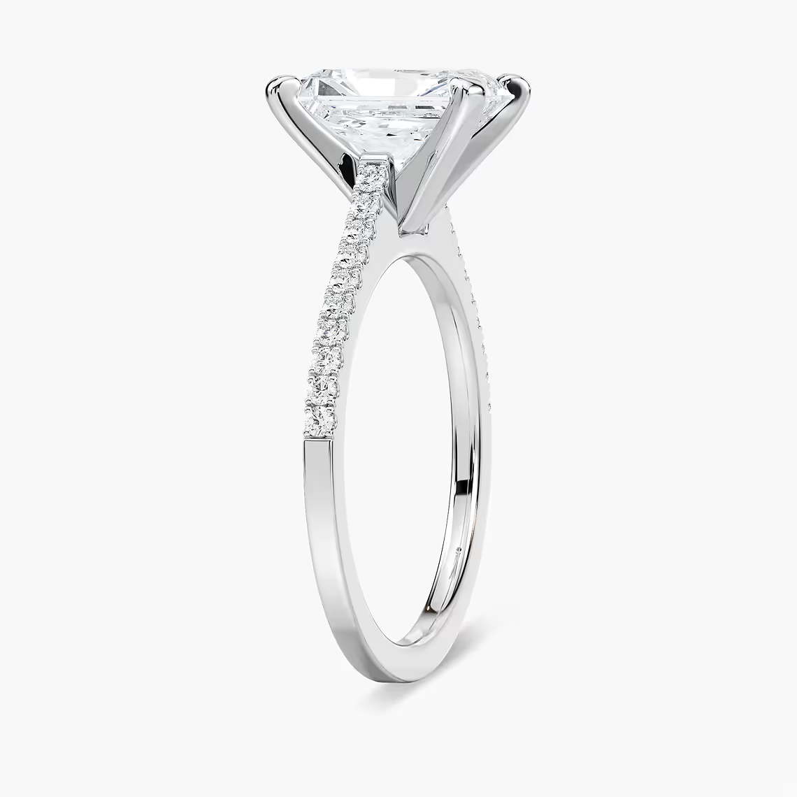 Pavé Set Radiant Cut Engagement Ring