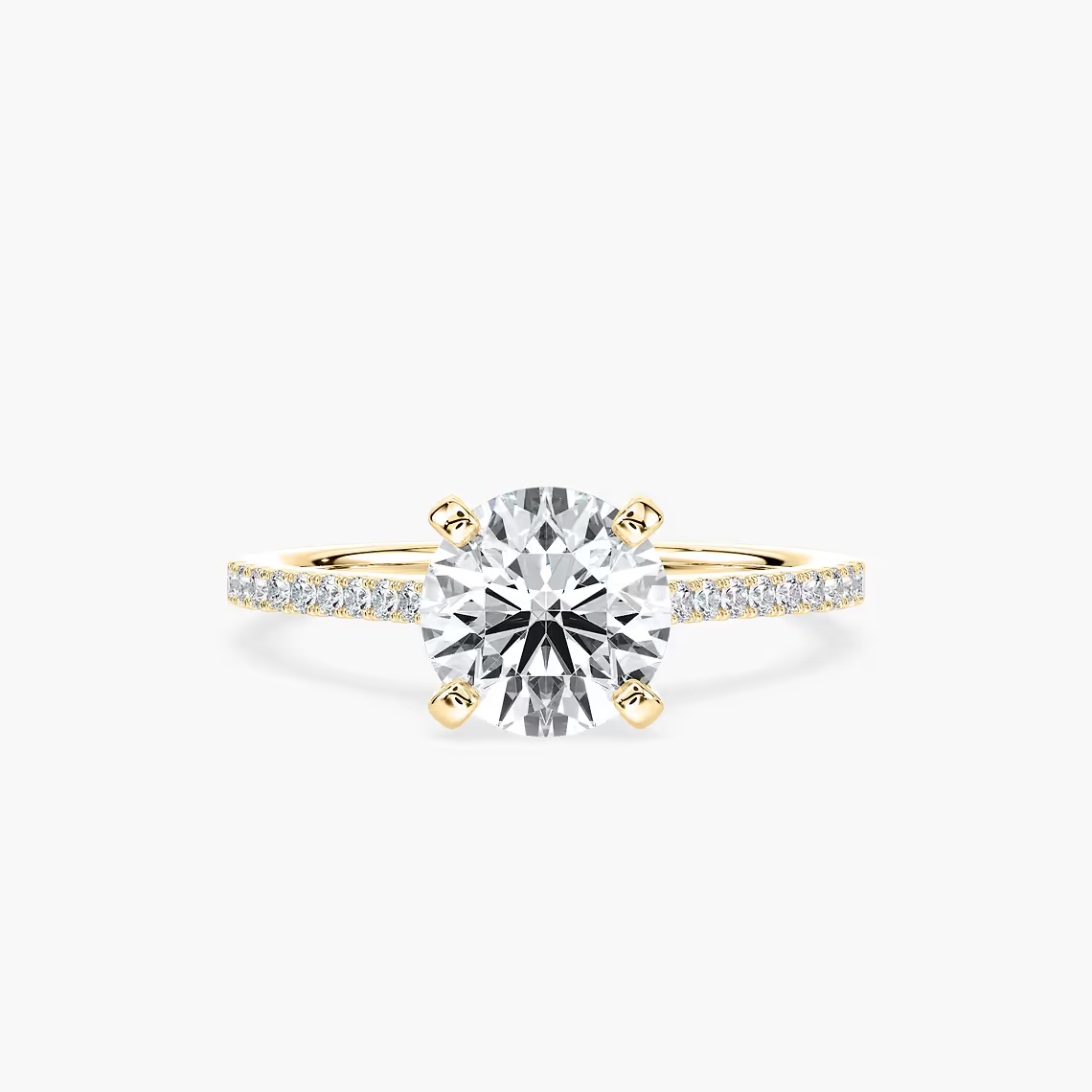 Pavé Set Round Cut Engagement Ring