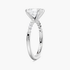 Asscher Cut Shared Prong Side Stone Engagement Ring