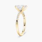 Princess Cut Shared Prong Side Stone Engagement Ring