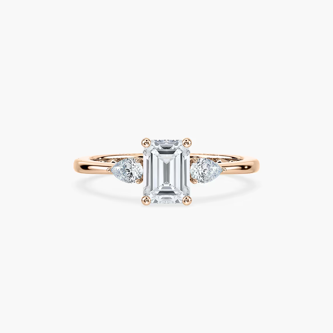 Emerald Cut Three Stone Engagement Ring