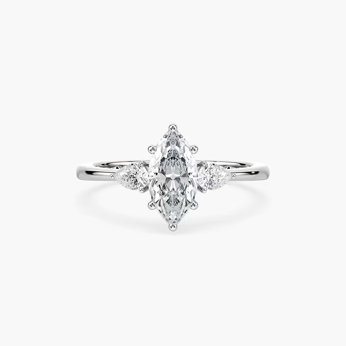 Marquise Cut Three Stone Engagement Ring