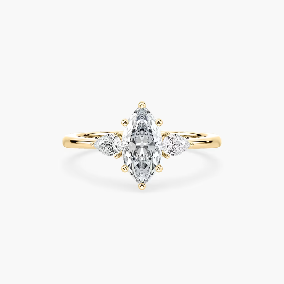 Marquise Cut Three Stone Engagement Ring