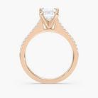 Pavé Set Emerald Cut Engagement Ring