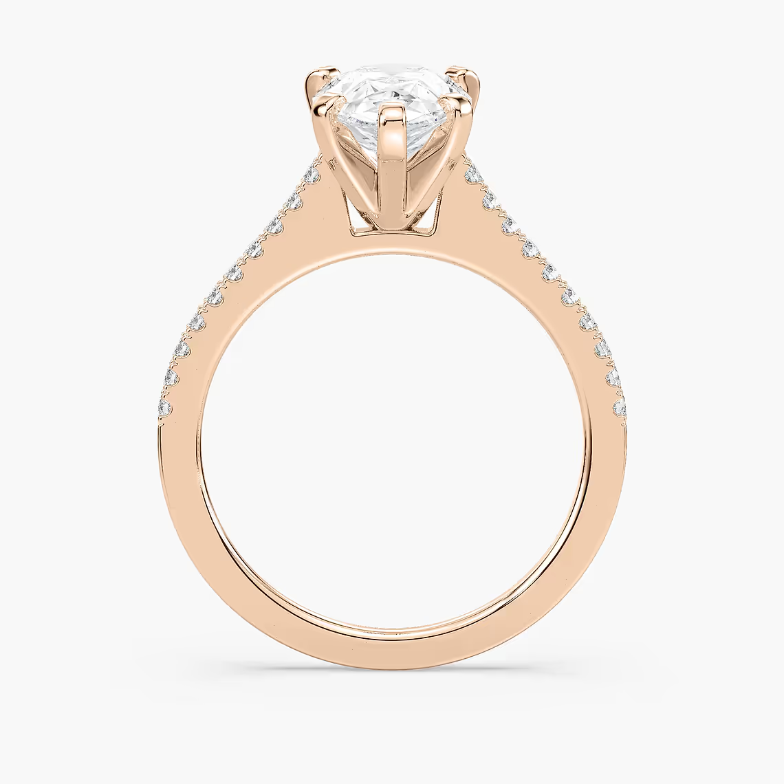 Pavé Set Pear Cut Engagement Ring