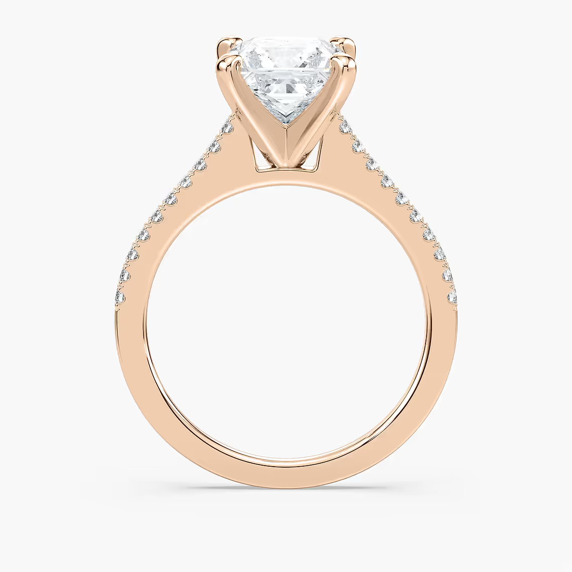 Pavé Set Princess Cut Engagement Ring