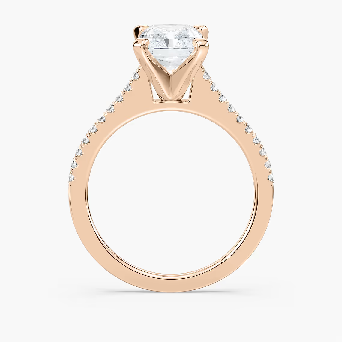 Pavé Set Radiant Cut Engagement Ring