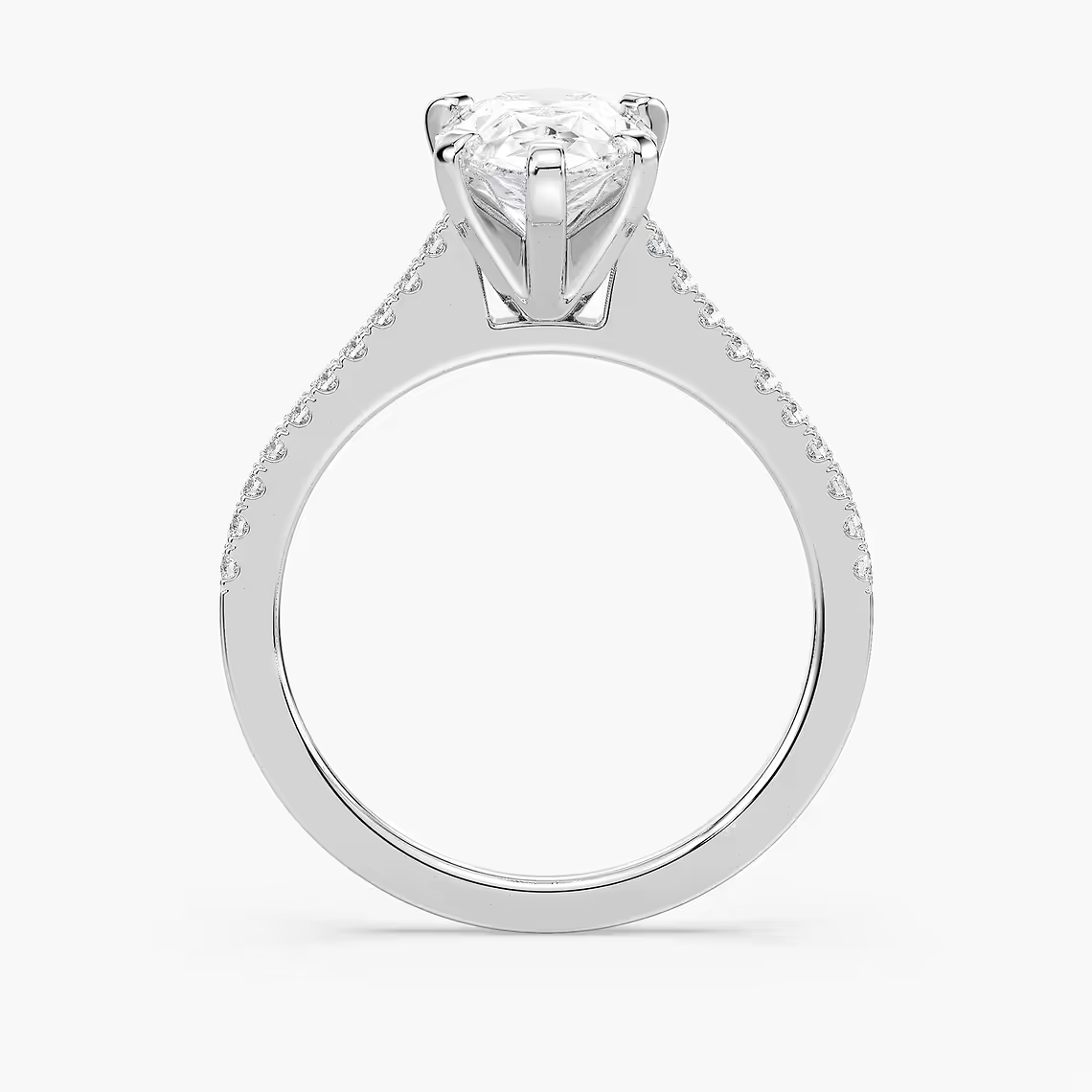 Pavé Set Pear Cut Engagement Ring