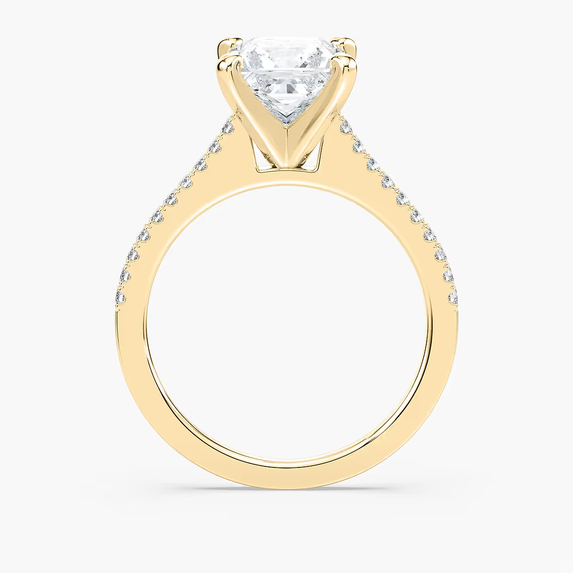 Pavé Set Princess Cut Engagement Ring