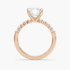 Asscher Cut Shared Prong Side Stone Engagement Ring