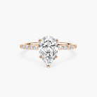 Pear Shaped Shared Prong Side Stone Engagement Ring