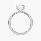 Asscher Cut Shared Prong Side Stone Engagement Ring