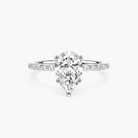 Pear Shaped Shared Prong Side Stone Engagement Ring