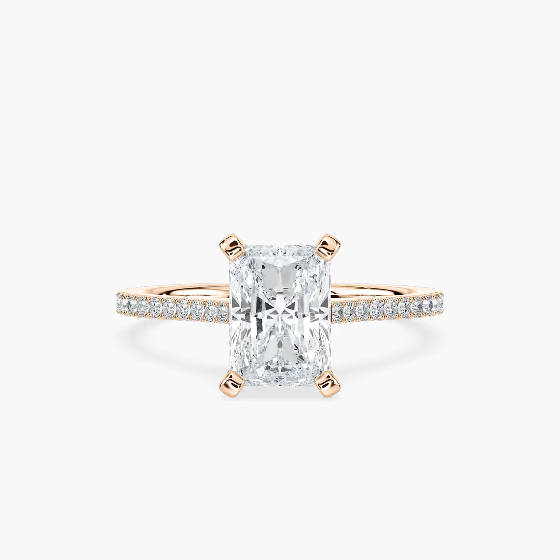 Pavé Set Radiant Cut Engagement Ring