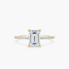 Pavé Set Emerald Cut Engagement Ring