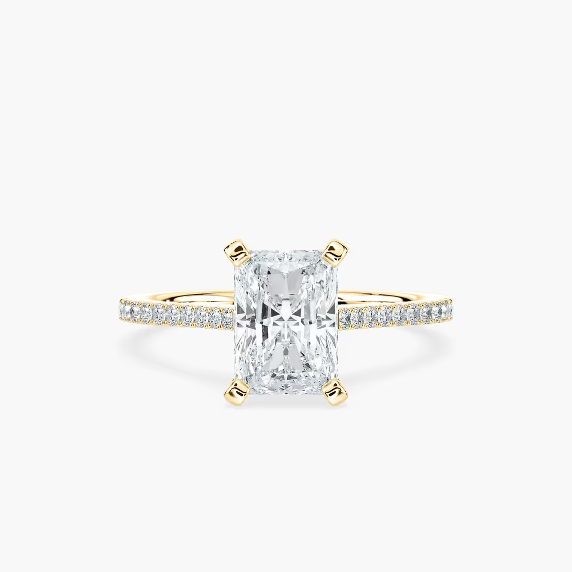 Pavé Set Radiant Cut Engagement Ring